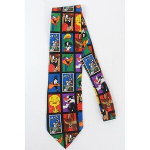 Looney Tunes Stamp Collection 1997 Bugs Bunny Tweety Bird Men's 57" Neck Tie